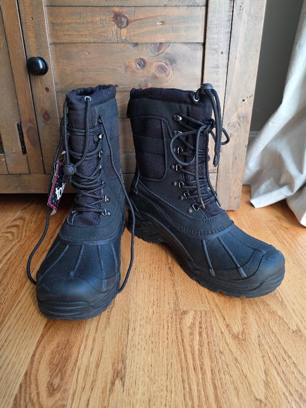 Totes Men's Brody Waterproof Insulated Winter Snow Boots Men Size 13 Black NWT